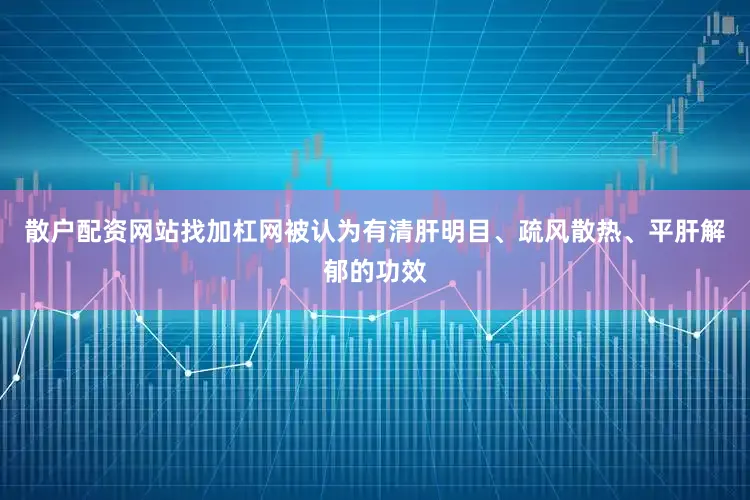散户配资网站找加杠网被认为有清肝明目、疏风散热、平肝解郁的功效